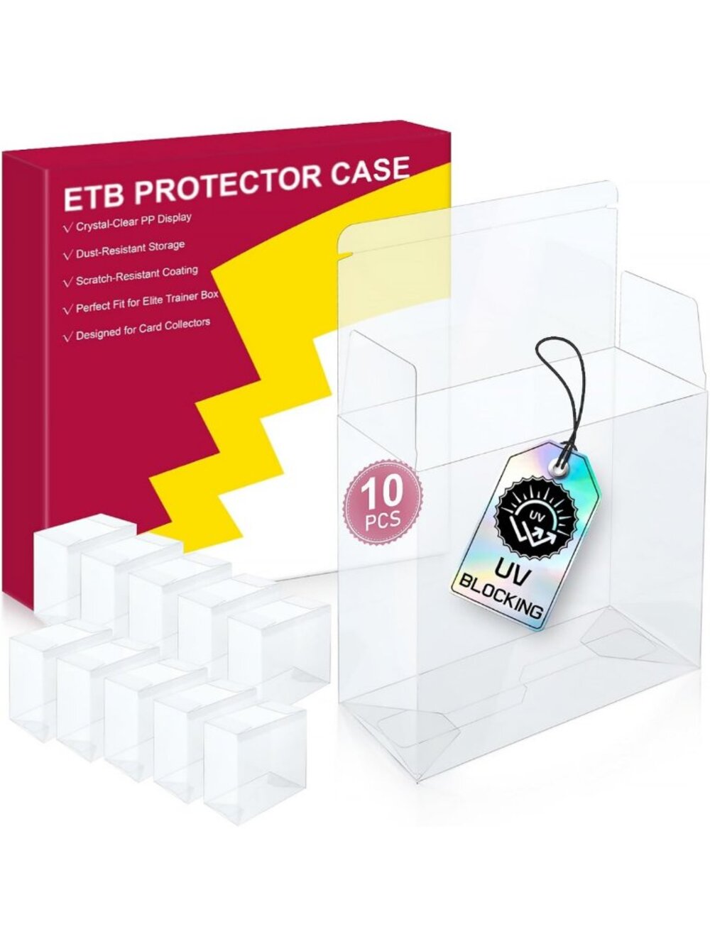 10 Pcs Elite Trainer Box Protectors - Scratch-Resistant Plastic Display Cases